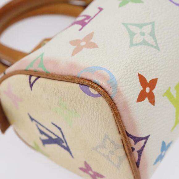 LOUIS VUITTON Monogram Multicolor Mini Speedy Hand Bag White M92645 - Picture 15 of 16